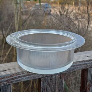 VTG Original Heller Vignelli Casserole Bowl - 1970s Clear Ribbed Glass - 1Qt